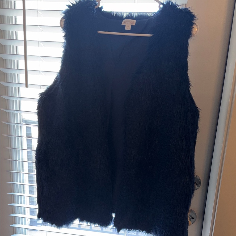 Black Faux Fur Vest